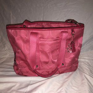Coach Hot Pink Fabric Logo Bag